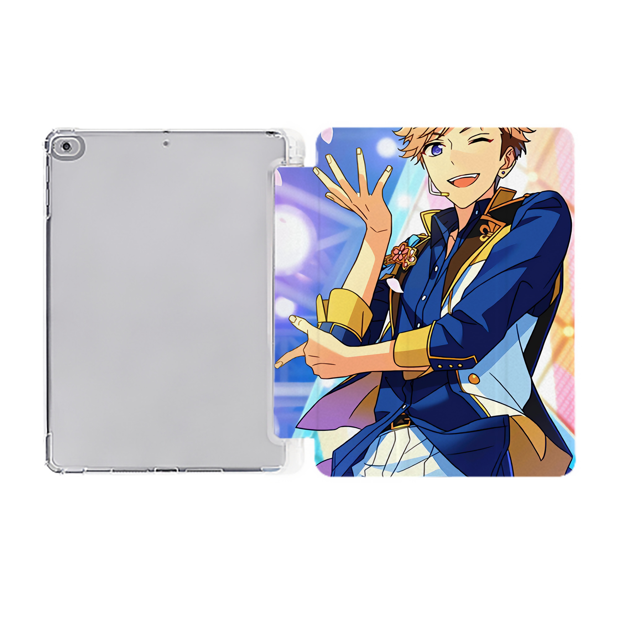 （画像用） あんさんぶるスターズ! Ensemble Stars IPad ケース ペン収納付き 三つ折りスタンド PUレザー×シリコン 対応機種9.5/10.5/10.9インチ